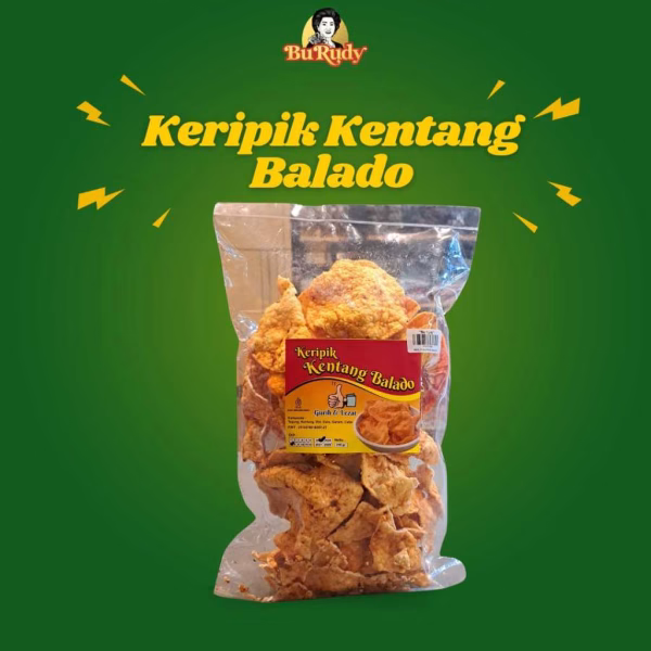 Keripik Kentang Balado Gurih dan Lezat 250gr